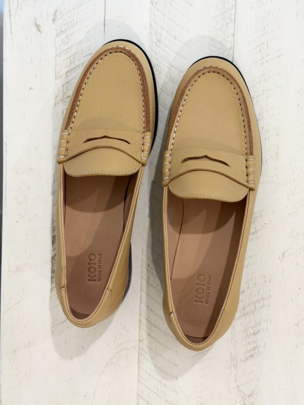 NEW Women's Italian KOIO Brera Leather Penny Loafer, EU size 37. US 7 - Picture 2 of 12